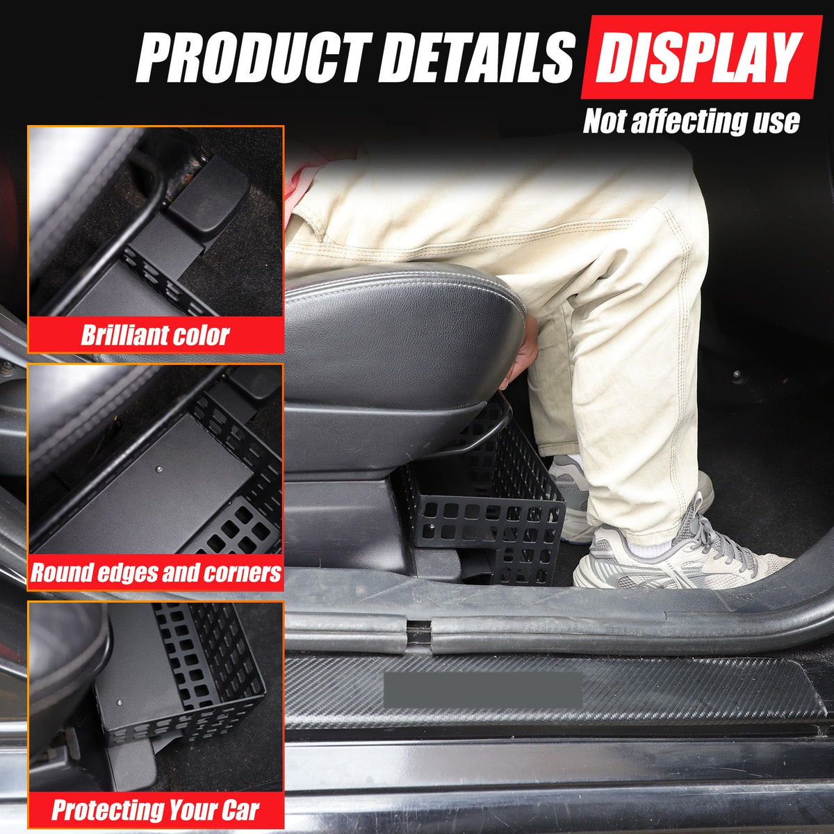 Aluminum Alloy Under Passenger Seat Storage Basket For Mitsubishi ASX 2011-2018 9