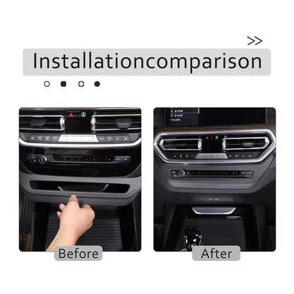 Matte Real Carbon Fiber Air Vent Switch Adjust Cover Trim For BMW X3 G01 2022-23 20