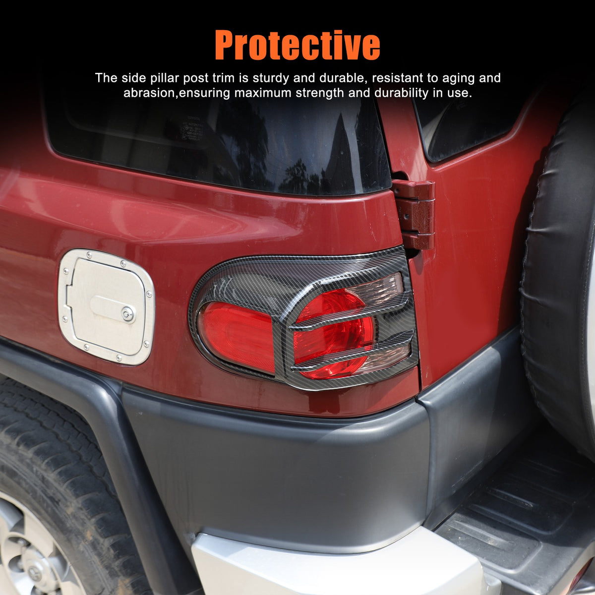ABS Carbon Fiber Tail Light Cover Trim For Toyota FJ Cruiser 2007-2021 6