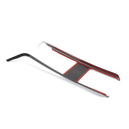 Real Dry Carbon Fiber Center Console Interior Trim Cover For Tesla Model S 23+ 15