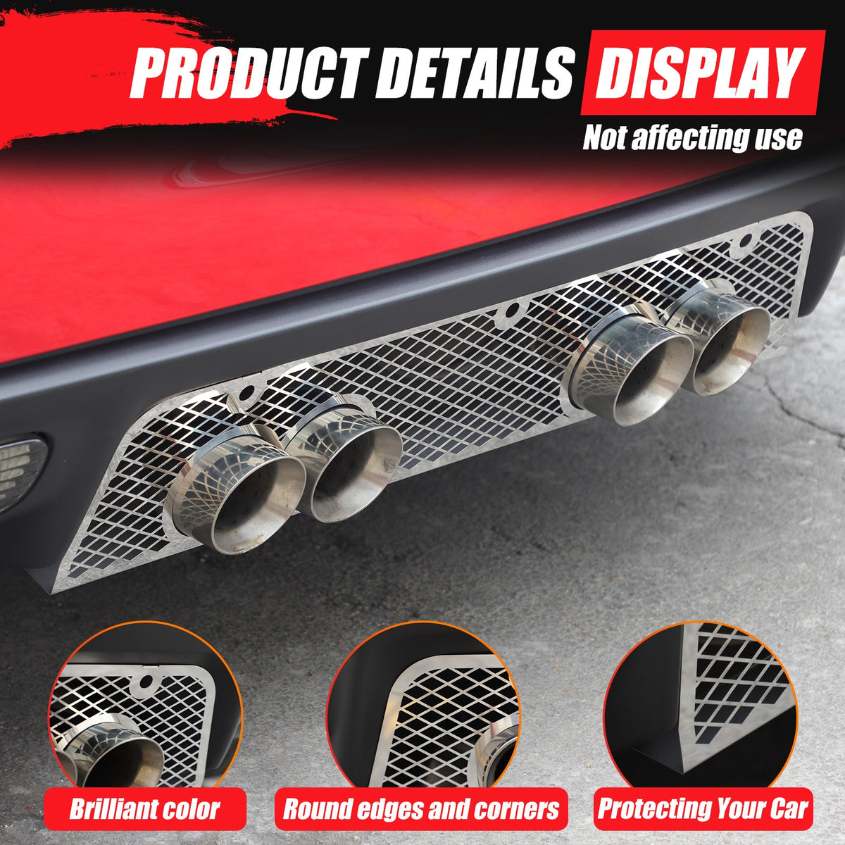 Honeycomb Stainless Steel Exhaust Heat Shield Guard Trim For Corvette C6 2005-13 15