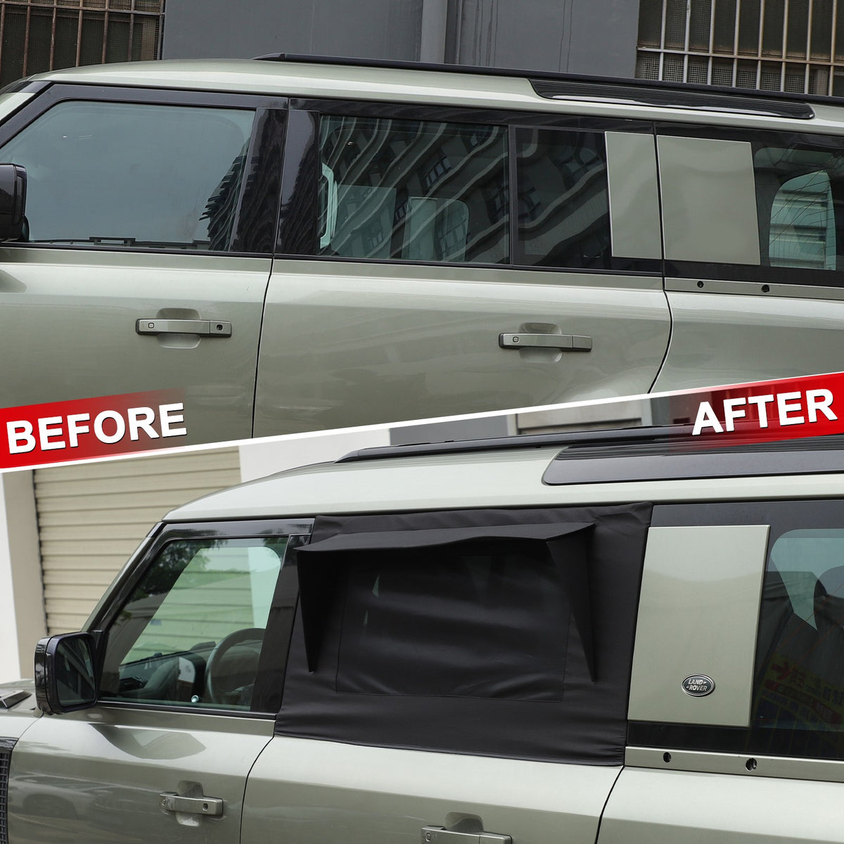Block Shades Rear Car Door Window Cover Sun Protection LR Defender L663 2020+ US 3