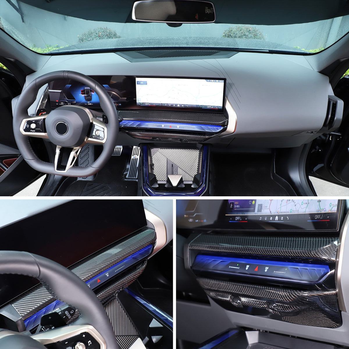 Real Dry Carbon Fiber Center Console Air Vent Trim For BMW X3 G45 2025+ 16
