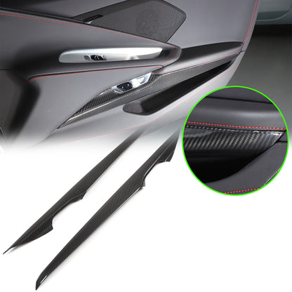 Real Carbon fiber Interior Inner Door Panel Cover Trim for Corvette C8 20-26 US 4
