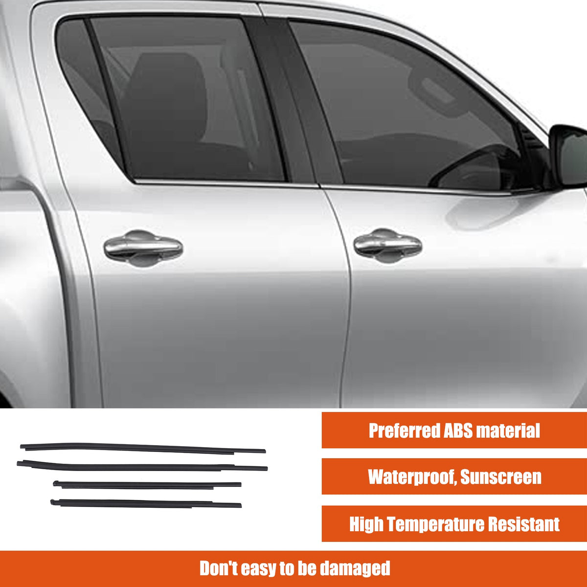 Replacement Window Belt Molding Weatherstrip Seal Trim For Toyota Hilux 2016-20 2