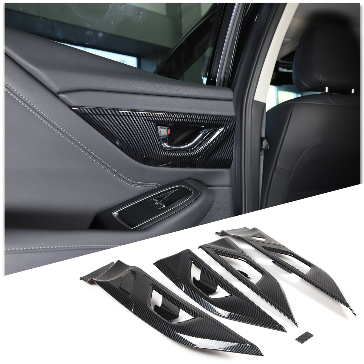For Subaru Outback BT 2021-23 Carbon Fiber Inner Door Handle Cover Trim Frame US 16