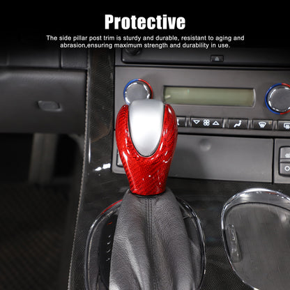 Red Real Carbon Fiber Center Gear Shift Knob Trim Cover For Corvette C6 2005-13 8