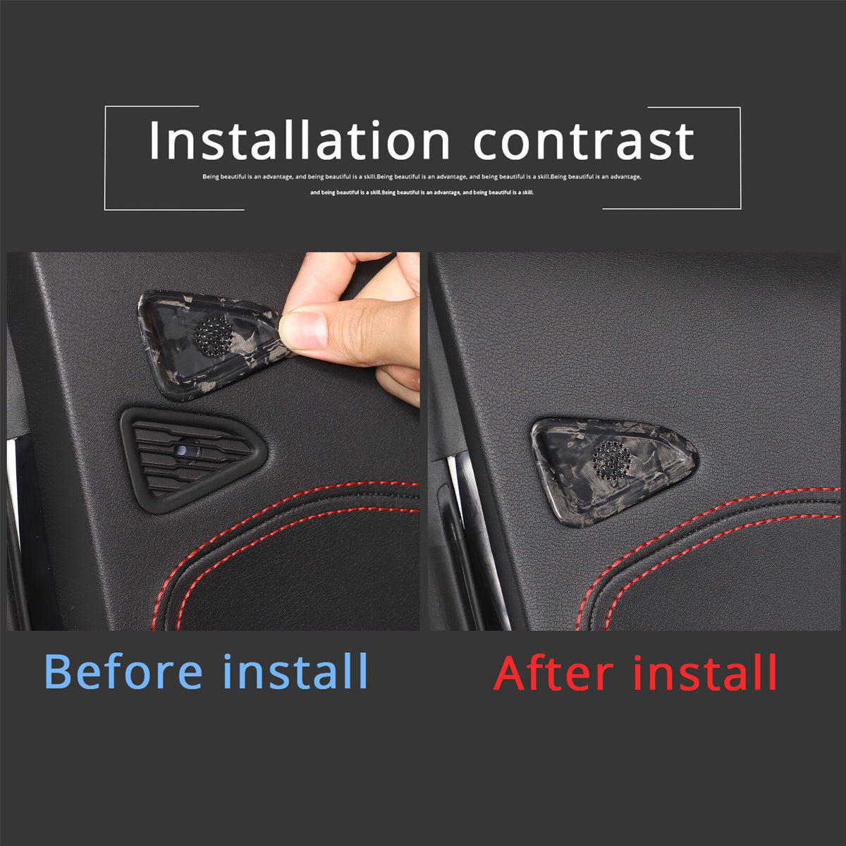 Forged Carbon Fiber Door A/C Vent Panel Trim Cover Fit For Corvette C8 20-26 4