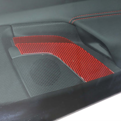 Red Soft Carbon Fiber Interior Decor Trim Kit Cover Set For Corvette C8 20-25 191