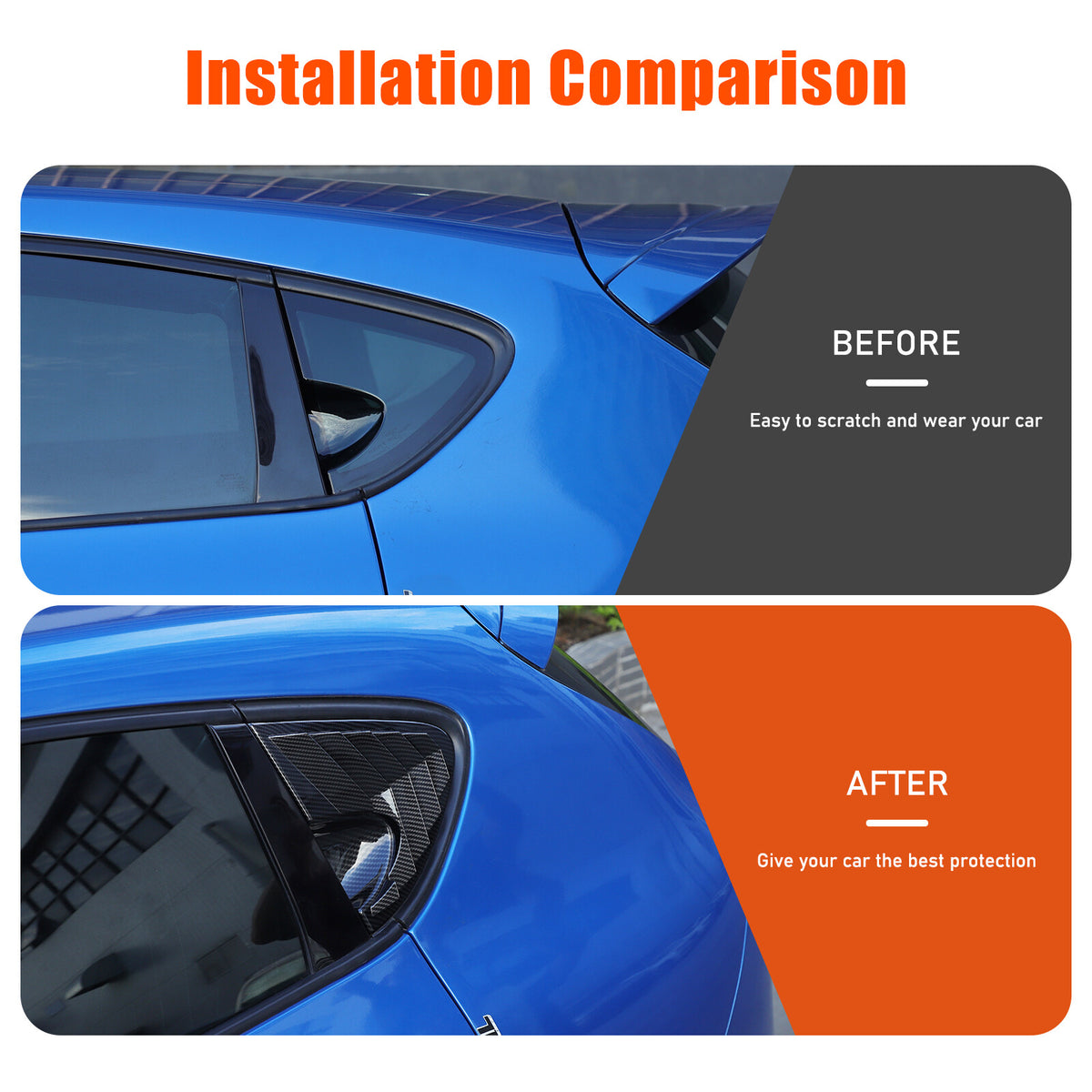 ABS Carbon Fiber Rear Side Window Louver Shutter Cover For Seat Leon MK2 08-12 18