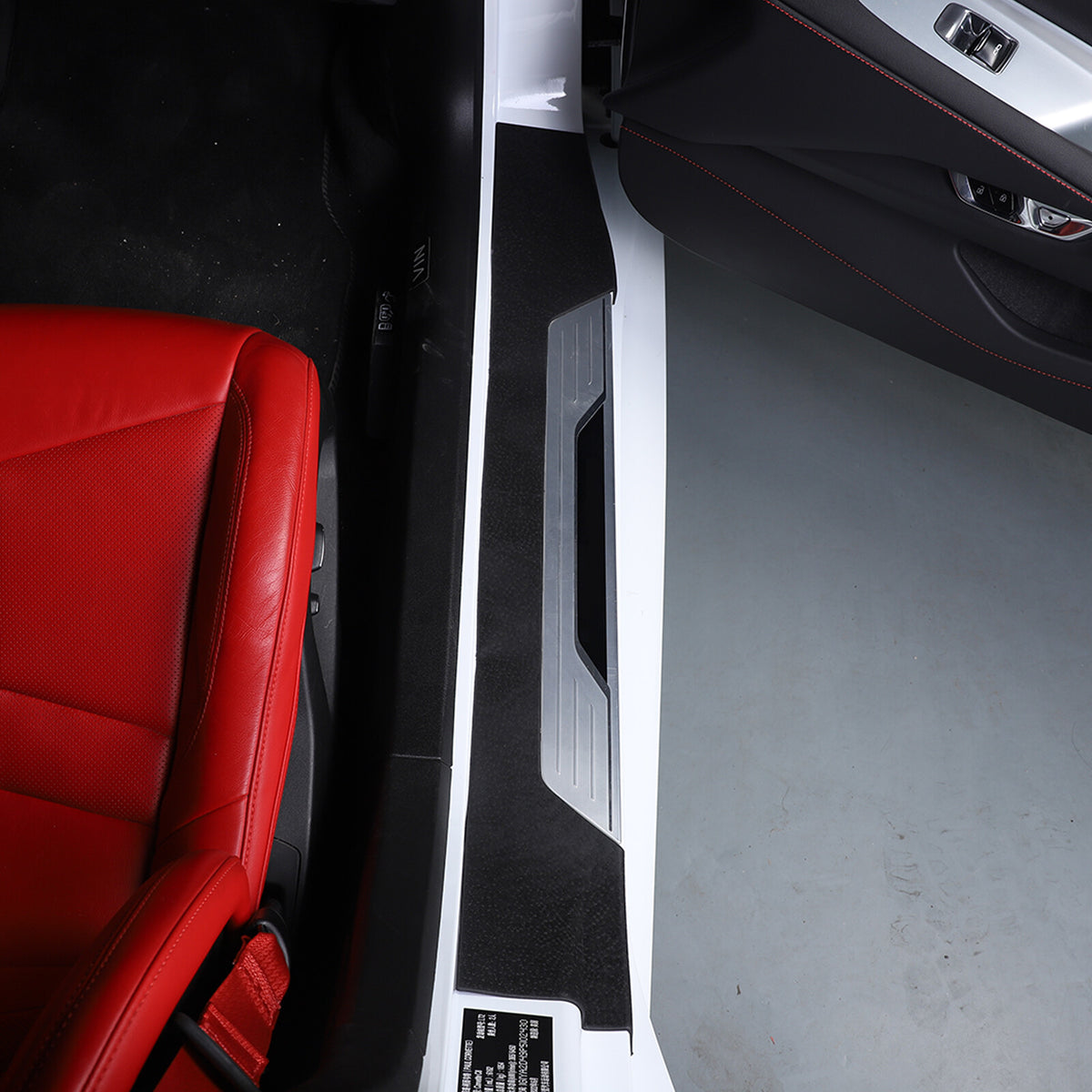 Black TPE Exterior Car Entry Guards Door Sill Cover Trim For Corvette C8 2020-26 13