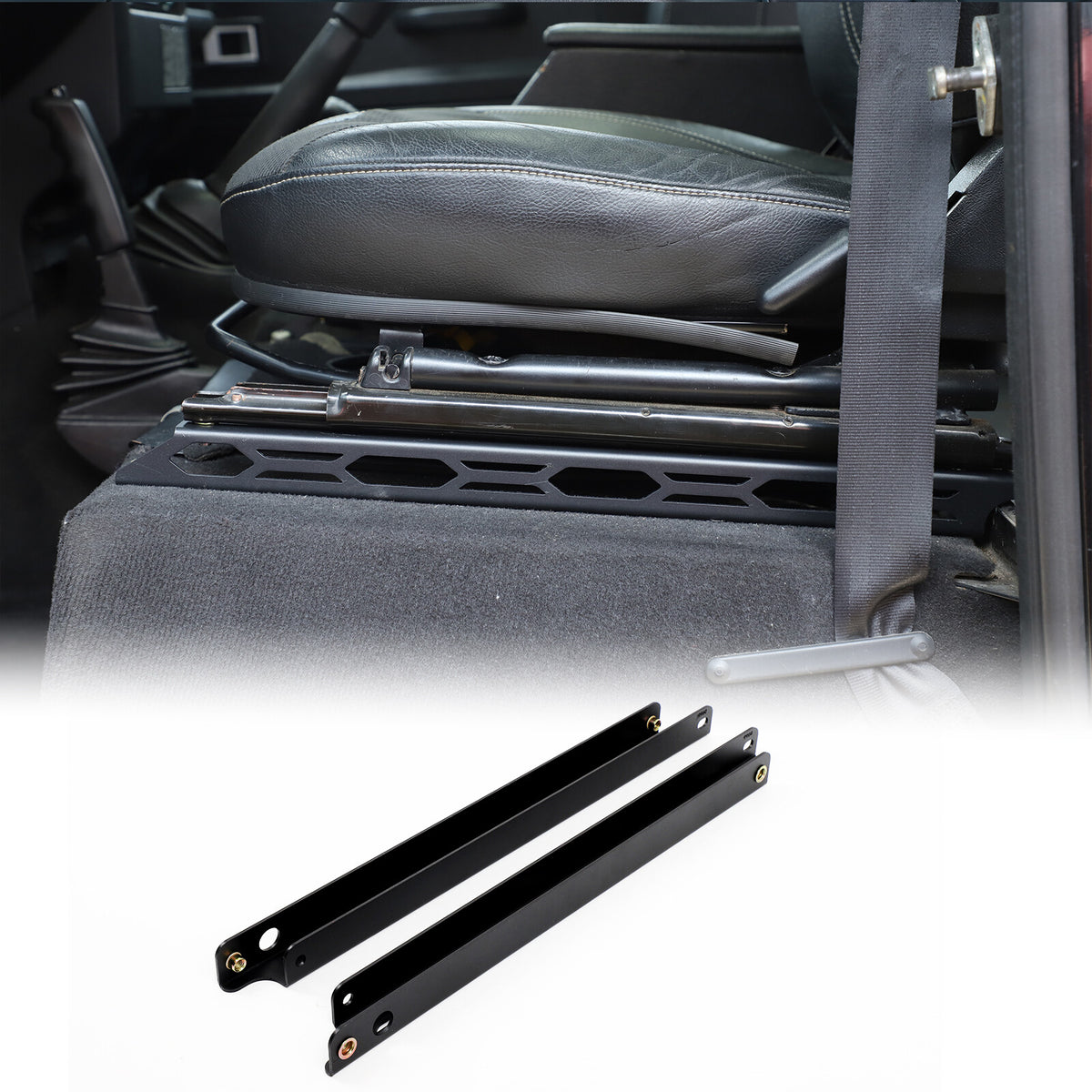 Black Steel Front Seat Adjustment Bracket Trim For LR Defender L316 2004-2018 13
