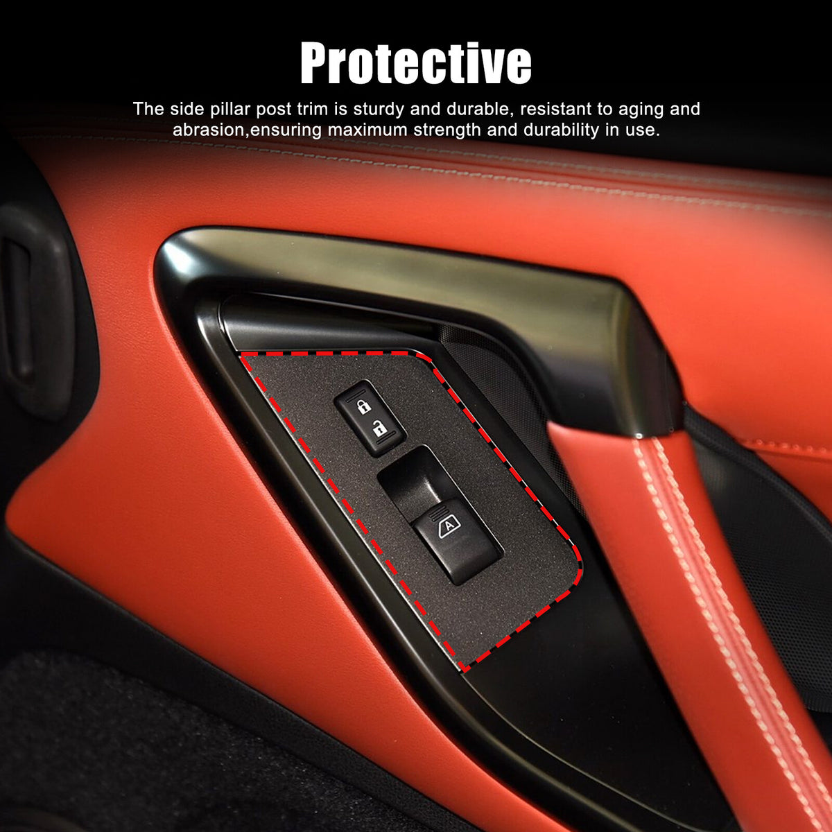 Real Carbon Fiber Window Lift Switch Button Trim For Nissan GTR R35 2008-2016 9
