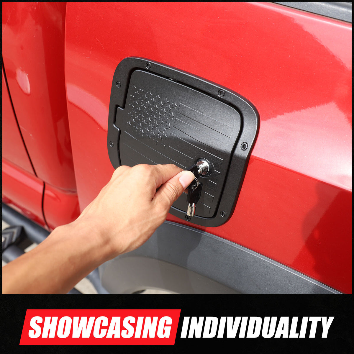 Star Alloy Locking Fuel Door Gas Tank Cap Cover Lock Key For Toyota Tacoma 16-23 21