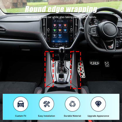 Red Real Carbon Fiber Gear Shift Side Panel Trim For Subaru WRX VB AT 2022+ 6
