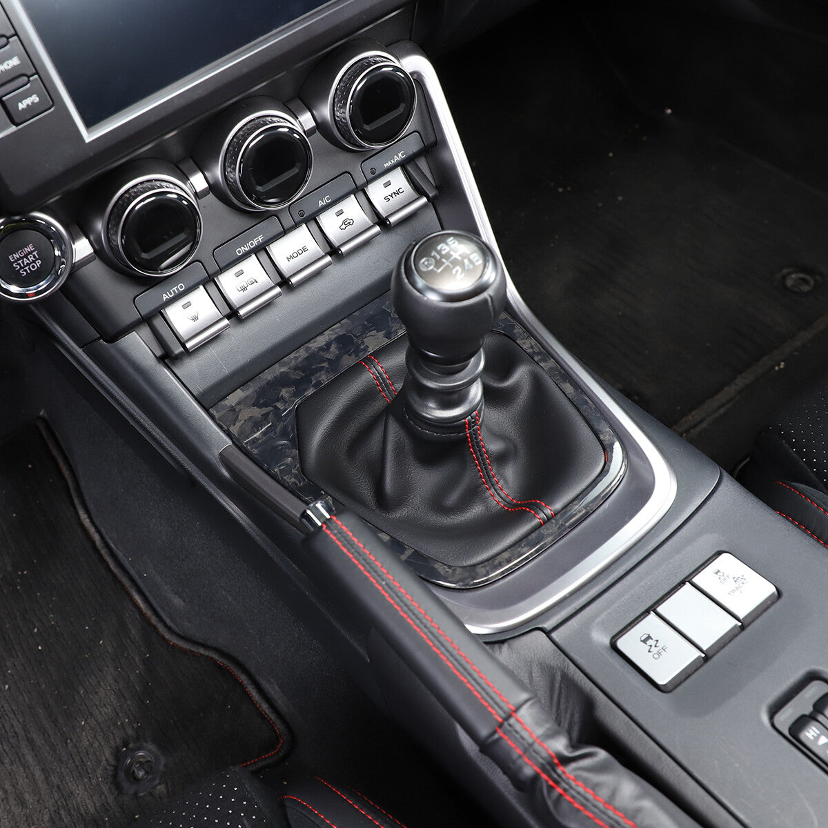 Forged Style Carbon fiber Gear Shift Panel Cover For Toyota 86/ Subaru BRZ 2022+ 3