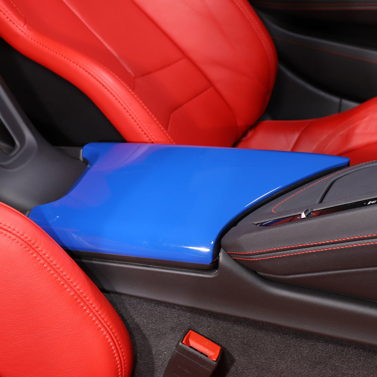 Dark Blue Console Armrest Box Lid Covers For C8 Corvette Stingray Z06 Z51 20-26 7