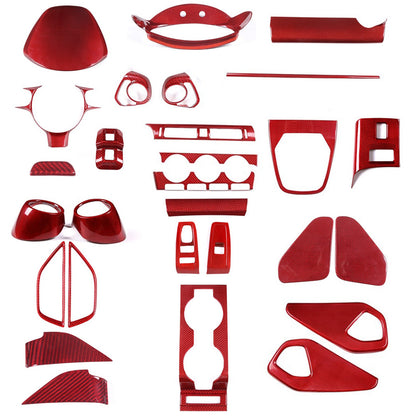 Red Real Carbon Fiber Interior Center Console Trim Set Kit For Subaru BRZ 22+ 1