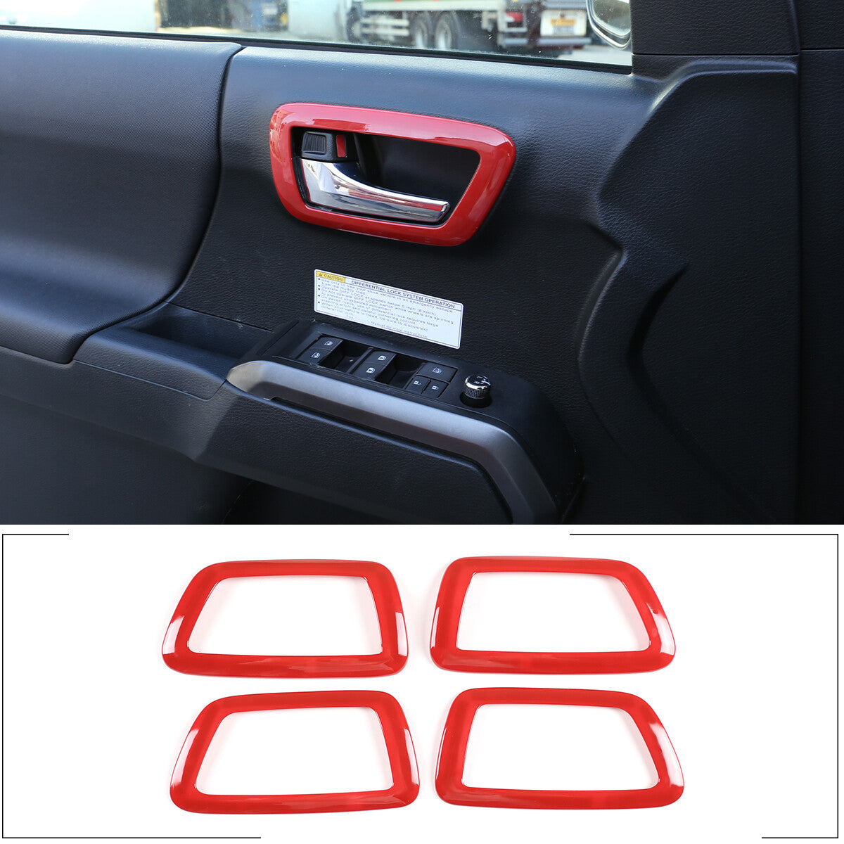 21PCS Red ABS Interior Central Control Decorative Trim For Toyota Tacoma 2016-20 12