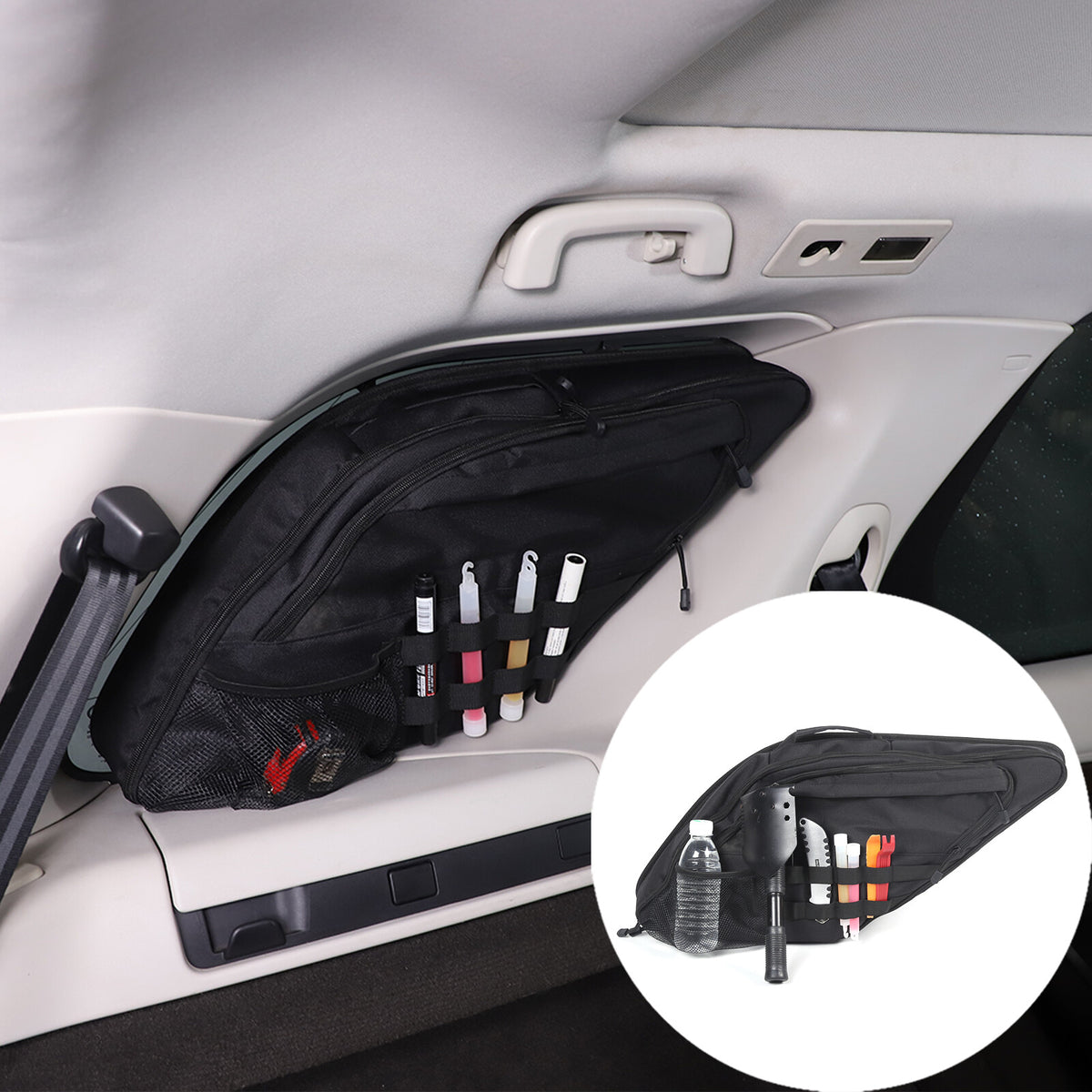 Car Trunk Side Window Storage Bag Tool Bag For Land Rover Discovery 5 2017-23 16