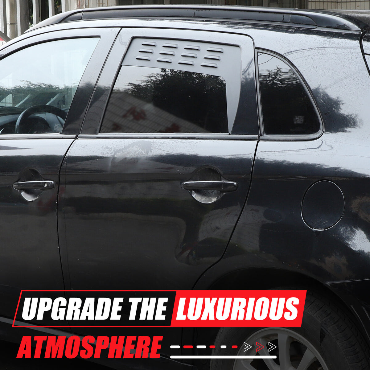 Alloy Rear Window Louver Shutter Cover Trim For Mitsubishi Outlander Sport 11-18 12