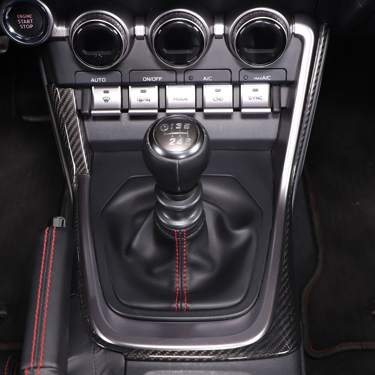Real Carbon Fiber Center Shifter Side Bezel Frame Trim For Subaru BRZ 2022+ 6