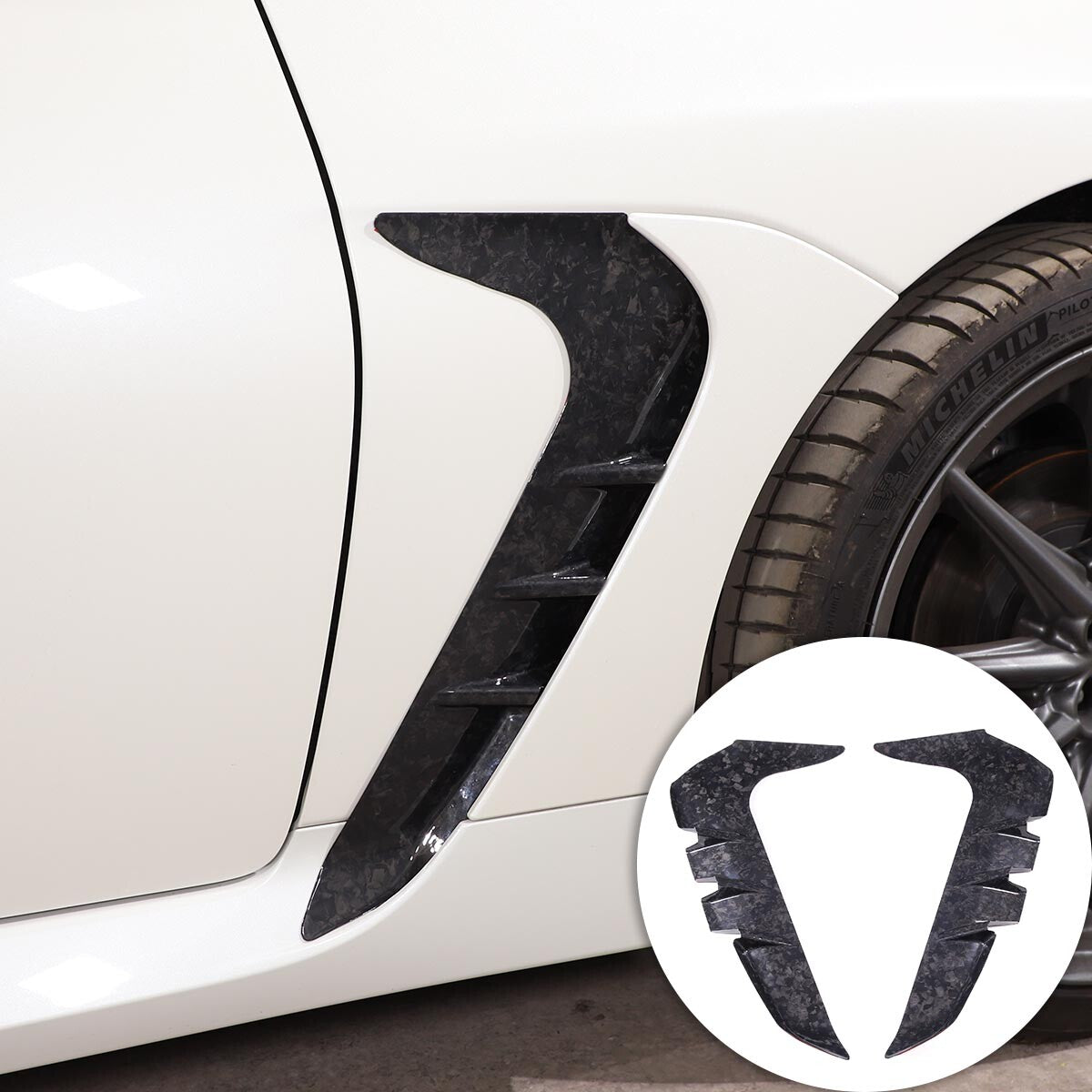 Forged Carbon Front Side Fender Air Outlet Trim For Toyota GR86 Subaru BRZ 2022+ 1