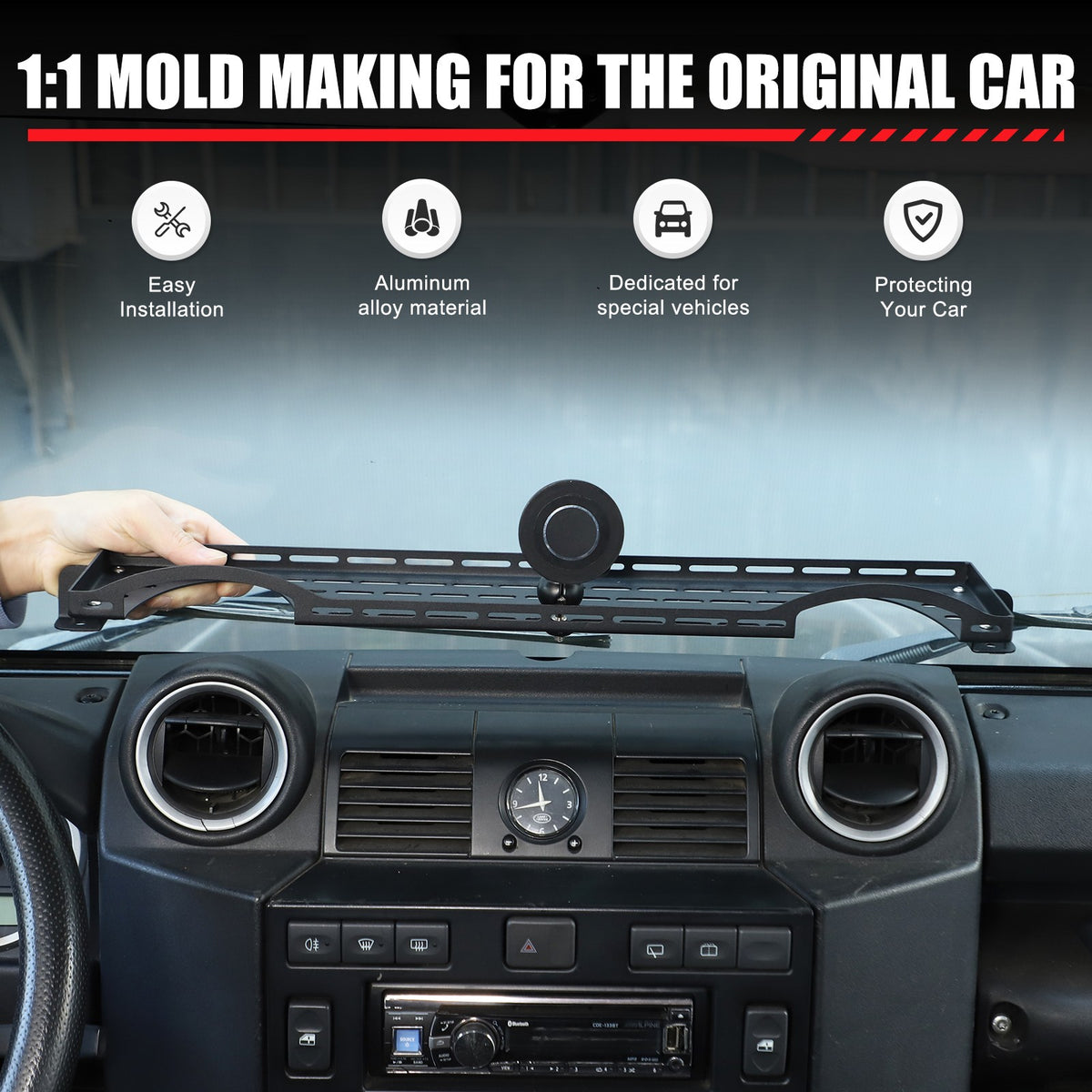 Magnetic Phone Holder Dashboard Storage Box For Land Rover Defender 2004-2018 14