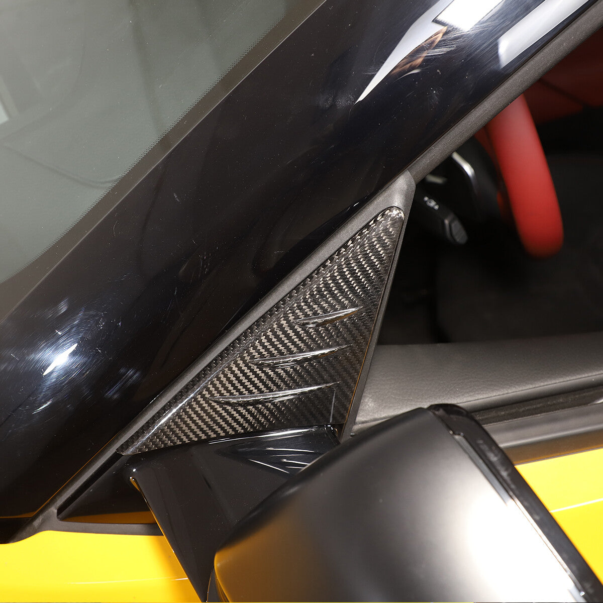 Carbon fiber anti-wind buffeting mirror Wind deflector For Toyota Supra A90 19+ 7
