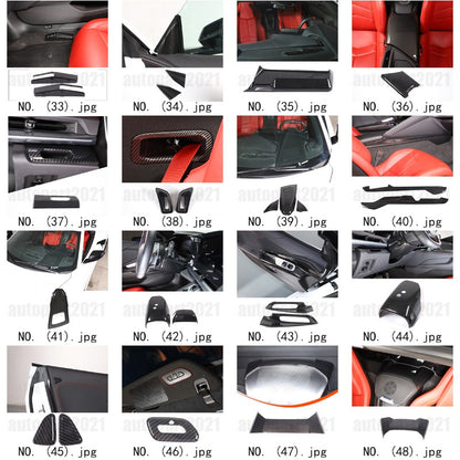 Carbon Fiber ABS Interior Full Decor Cover Trim Kit For Corvette C8 2020-2025 - Styles 41-45 4
