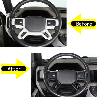 Matte Black Steering Wheel Frame Trim For Land Rover Defender 90 110 2020-23 US 9