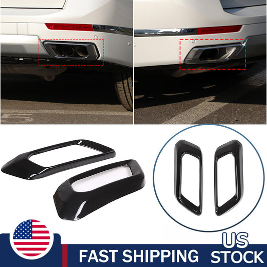 Black Steel Rear Exhaust Muffler Tail Pipe Trim For BMW X5 G05 X7 G07 2019-2025 1