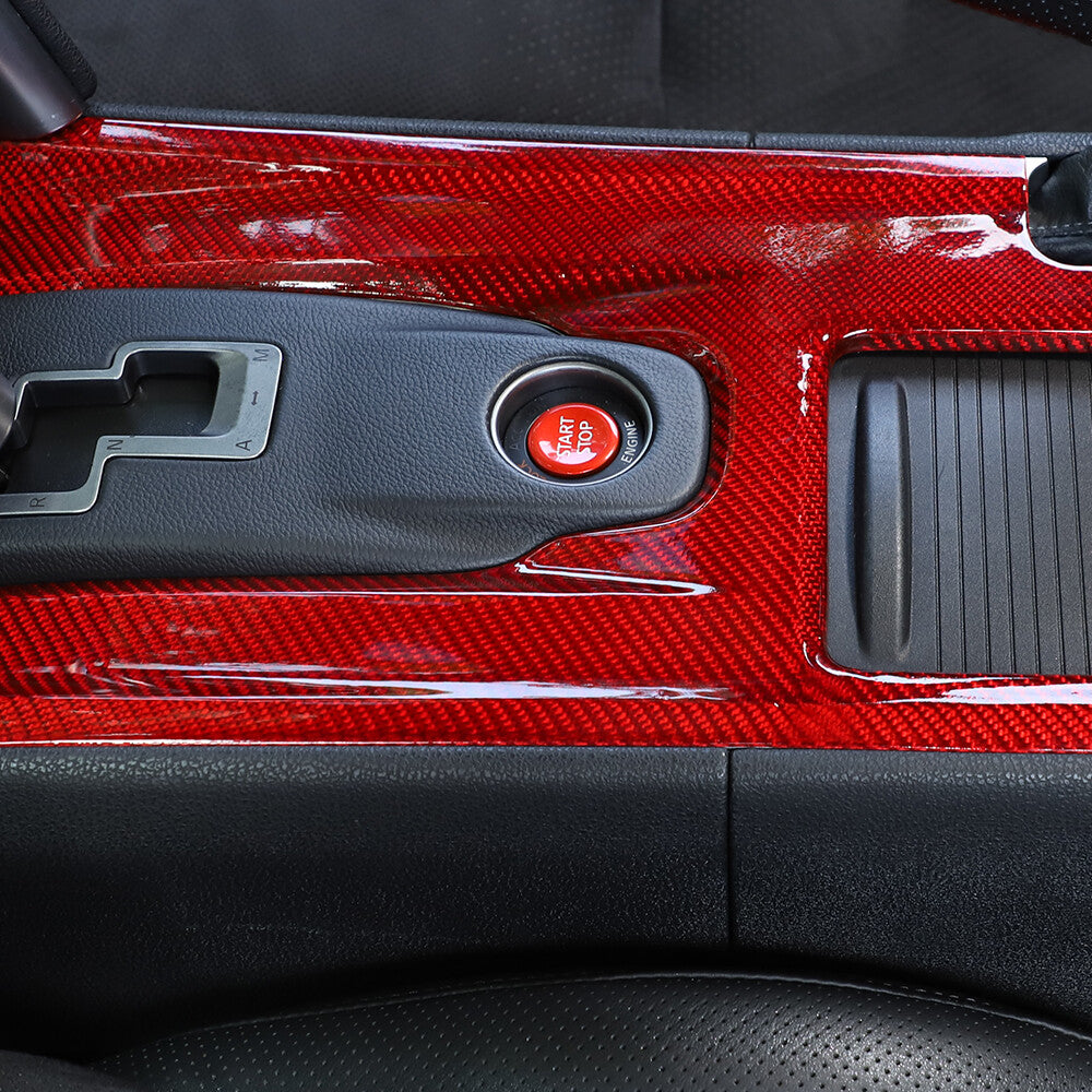 Red Gear Shift Panel Cover Sticker Carbon Fiber For Nissan GTR R35 2008-2016 10