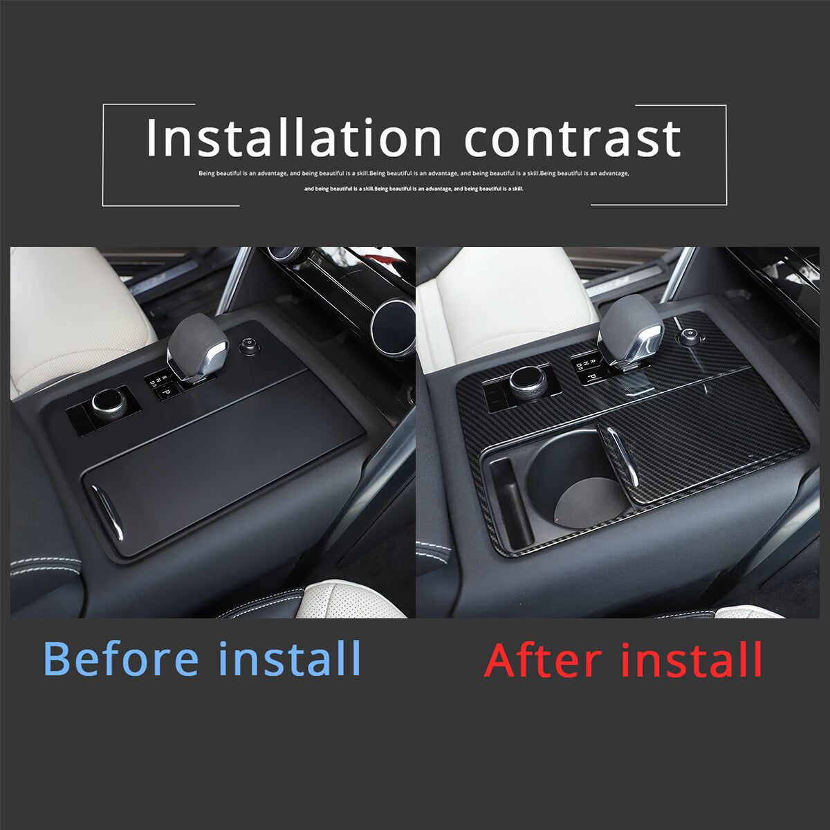 ABS Carbon Fiber Center Gear Shift Cover Trim for Land Rover Discovery 5 20-21 13