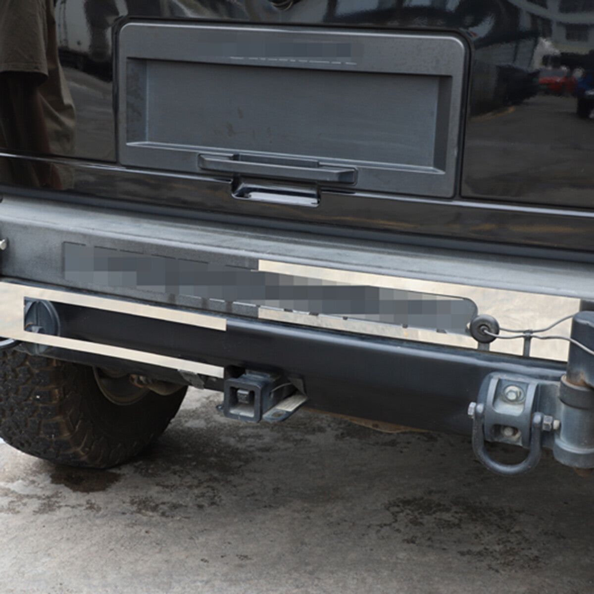 Silver Steel Rear Bumper Decorative Panel Trim Cover For Hummer H2 2003-2009 9