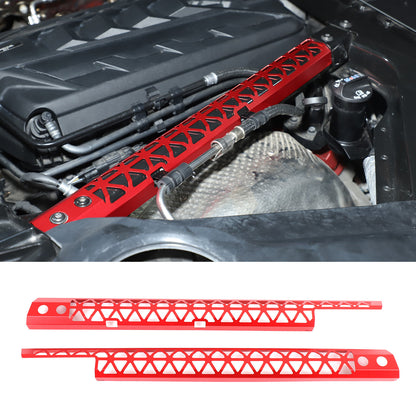 Hollowe Red Engine Bay Crossmember Panel Trim Cover For Corvette C8 Coupe 20+ US 19