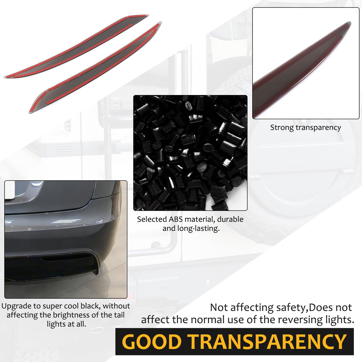 Smoked Black Rear Fog Tail Light Lamp Decor Cover Trim For Tesla Model S 2017+ 22