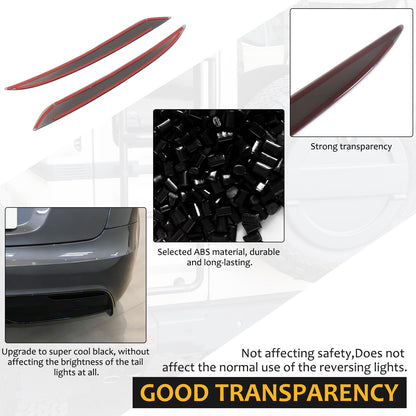 Smoked Black Rear Fog Tail Light Lamp Decor Cover Trim For Tesla Model S 2017+ 22