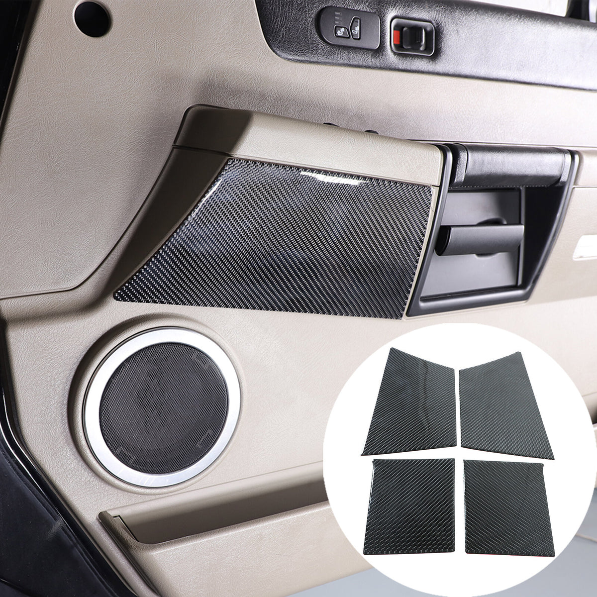 Soft Carbon Fiber Interior Door Panel Trim Stickers for Hummer H2 2003-07 US 2