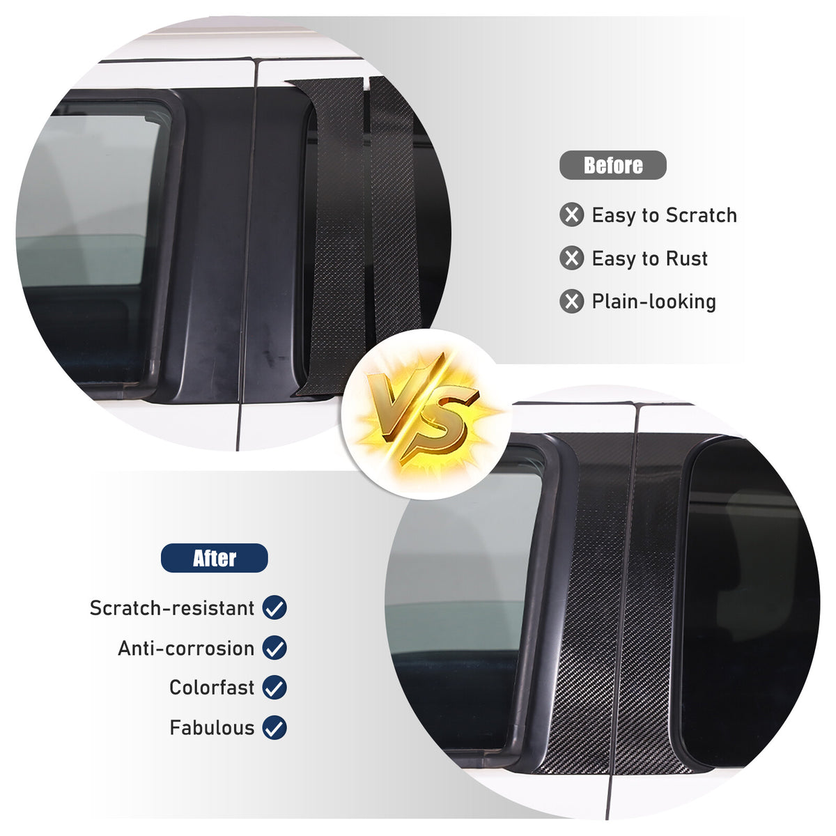 Carbon Fiber Center Door Pillar Post Trim Cover For Nissan Frontier D41 2024+ 17