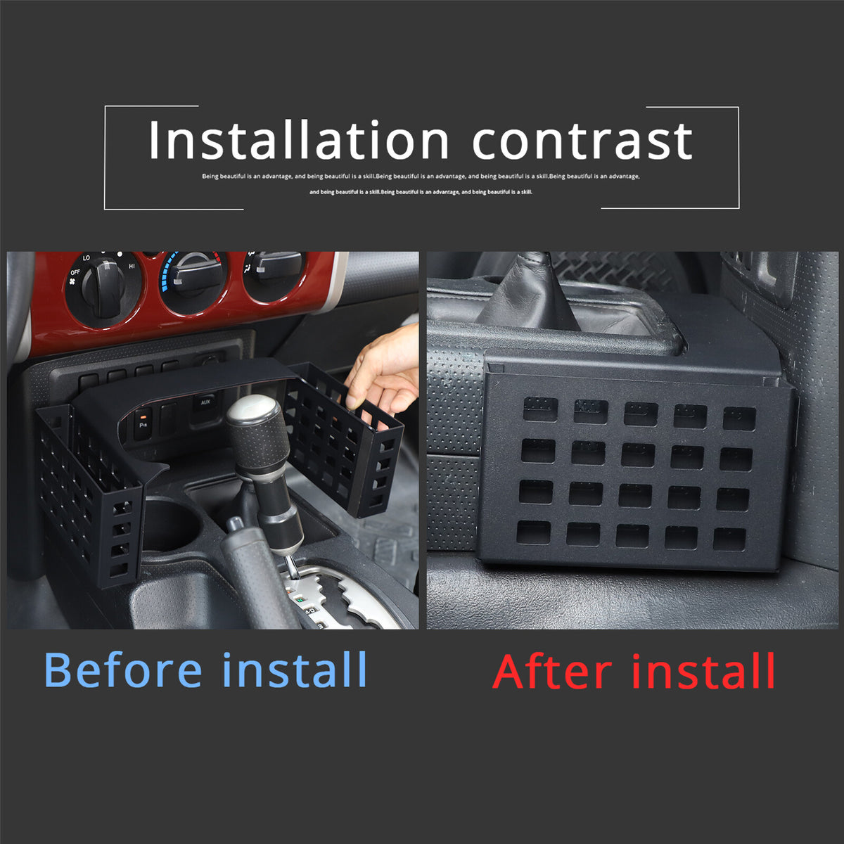 Interior Storage Box Two Baskets Tray Trim Box For Toyota FJ Cruiser 2007-21 17