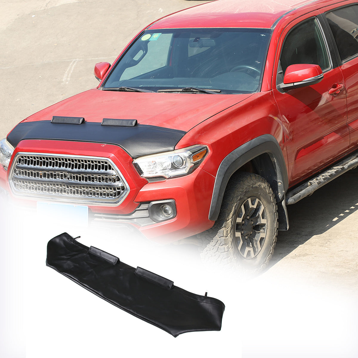 Black Car Bonnet Hood Bra Protector Mask Cover For Toyota Tacoma 2016-23 21