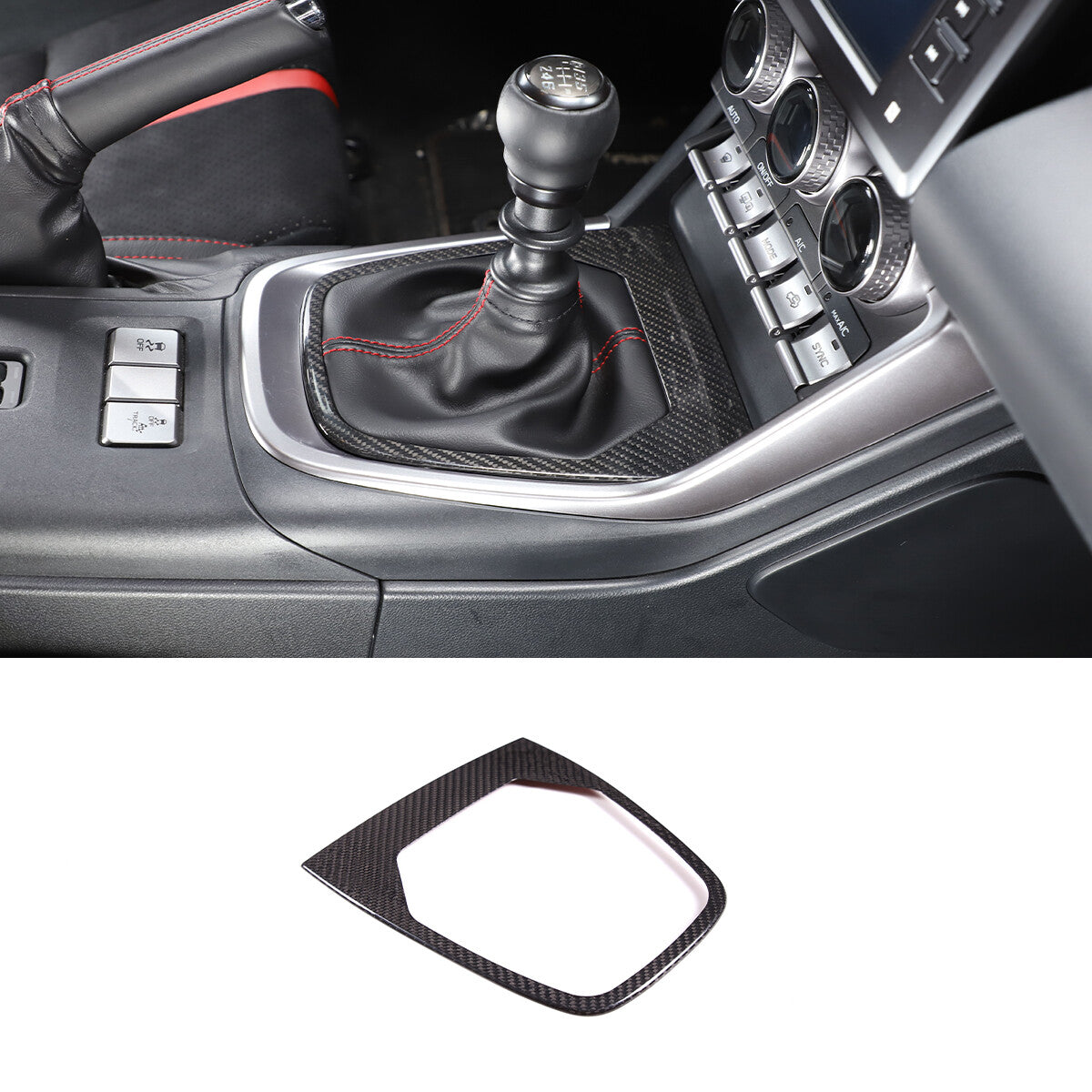 Real Dry Carbon Fiber Center Gear Panel Trim Kit For Toyota 86/Subaru BRZ MT 22+ 3