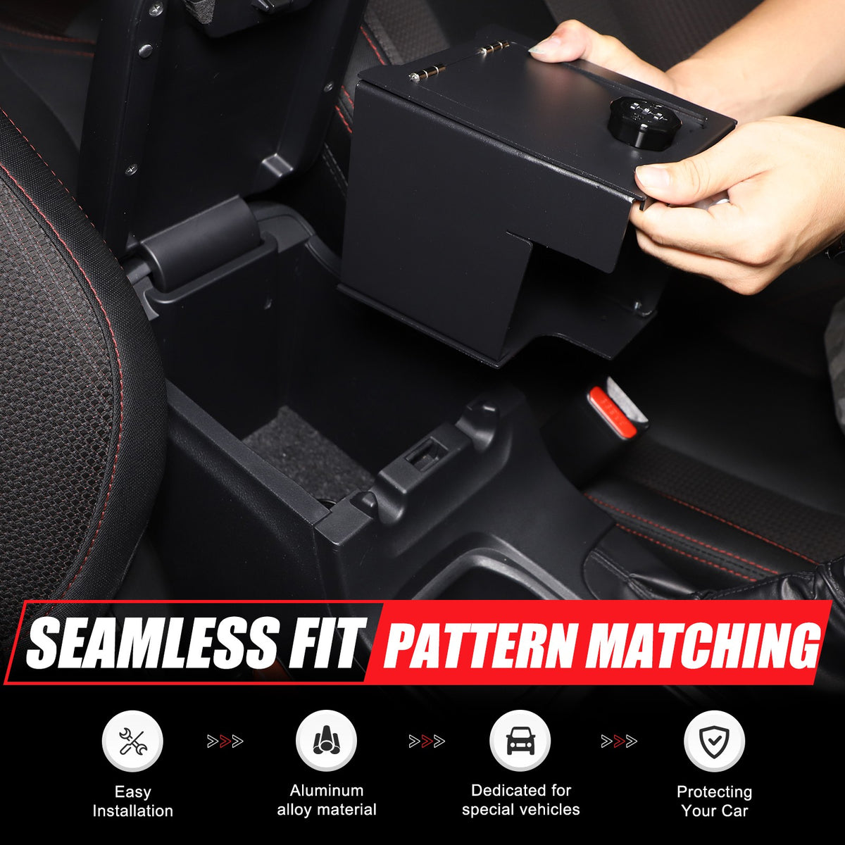 Alloy Center Console Safe GUN Storage Lock Box W/ TRAY For Subaru WRX VB 22+ US 7