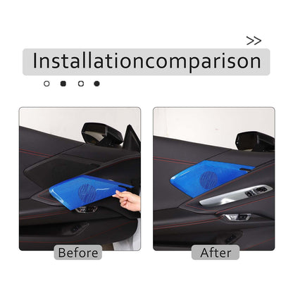 Blue Real Carbon Fiber Full Interior Set Decor Trim Kit for Corvette C8 20-25 - Variants 1-5 14