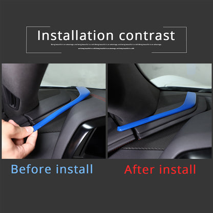 Blue ABS Center Console Dashboard Side Instrument Trim For Corvette C8 2020-2025 3