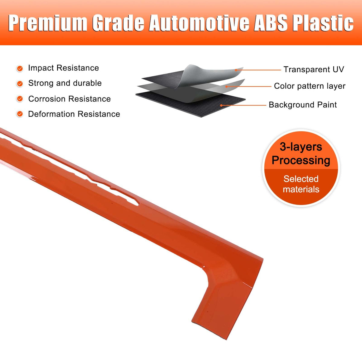 Orange Center Console Trim Strip Cover For Toyota Tacoma SR/SR5 2024+ 8