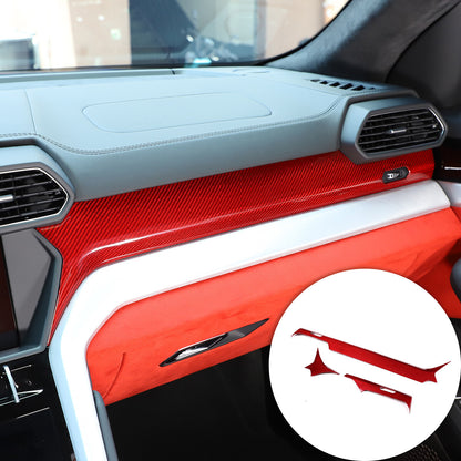 Red Carbon fiber Front Dashboard Strip Cover Trim For Lamborghni Urus 2018-23 3