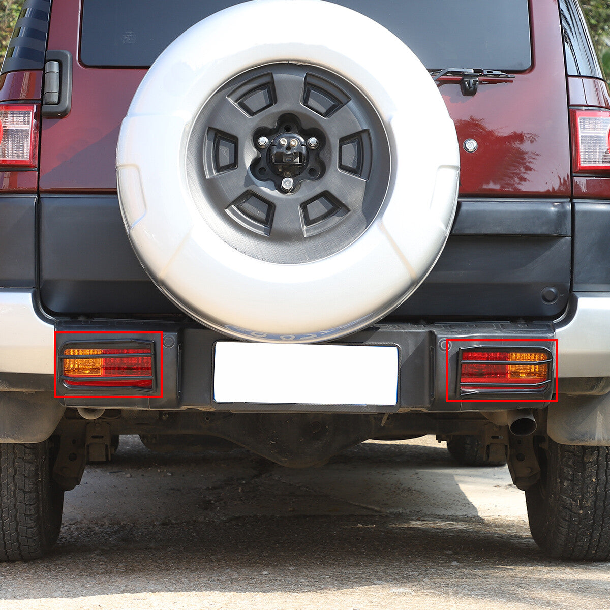 For 07-21 Toyota FJ Cruiser Rear Tail Light Lamp Cover Trim Carbon Steel 2PCS US 6