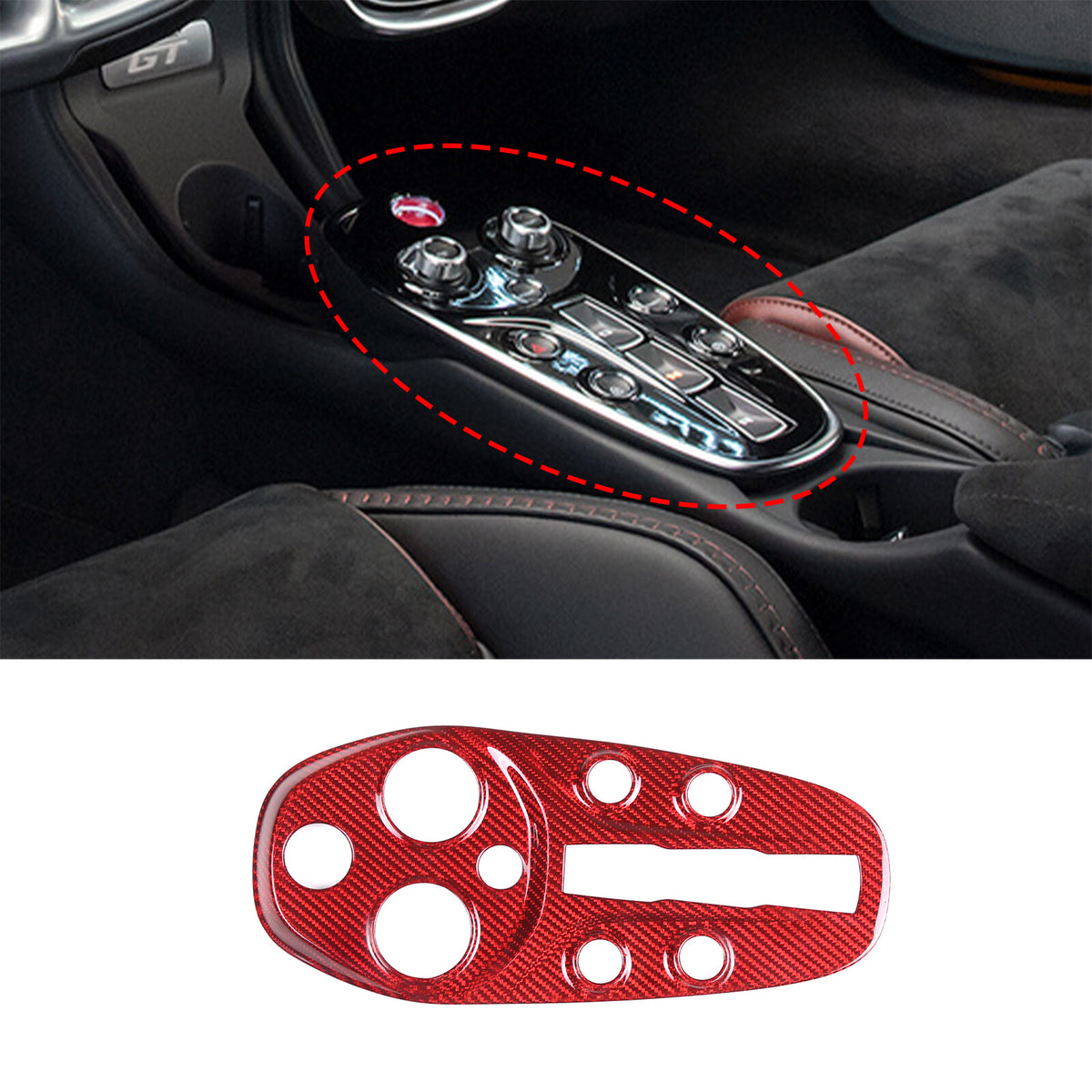Carbon Fiber Central Console Gear Shift Panel Trim For McLaren GT 2019-2022 2